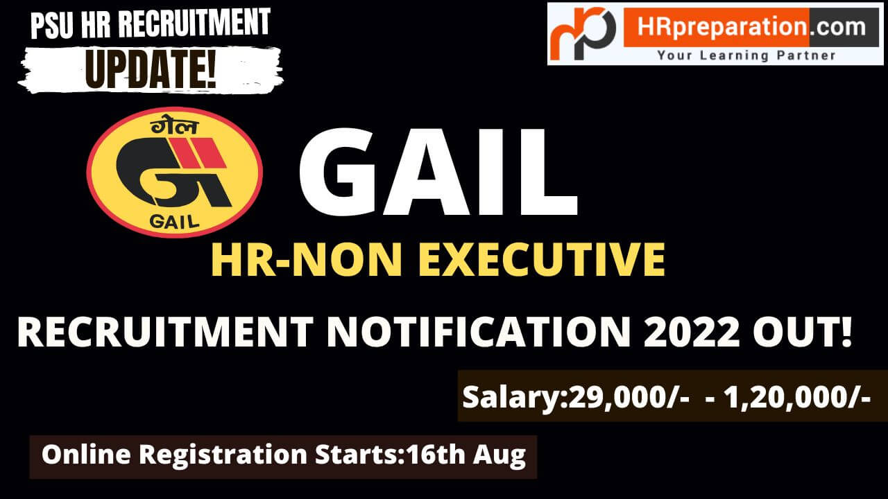 GAIL Recruitment 2022 for HR Non Executive Posts