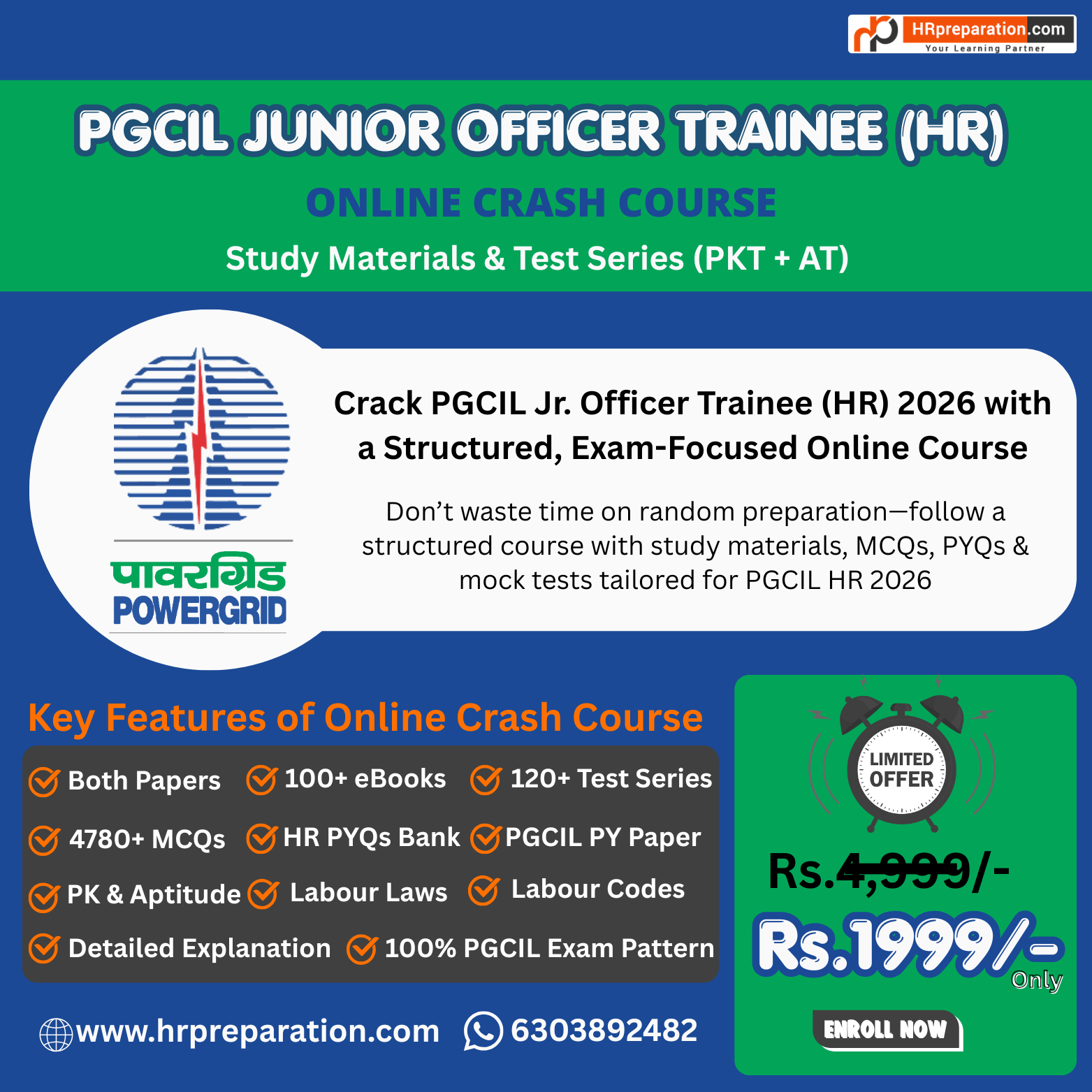 pgcil hr jr officer trainee course detailed image 