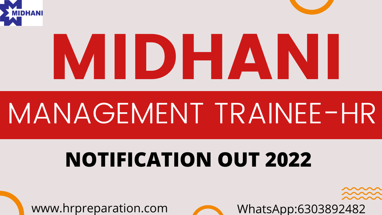 Midhani MT HR Recruitment Notification