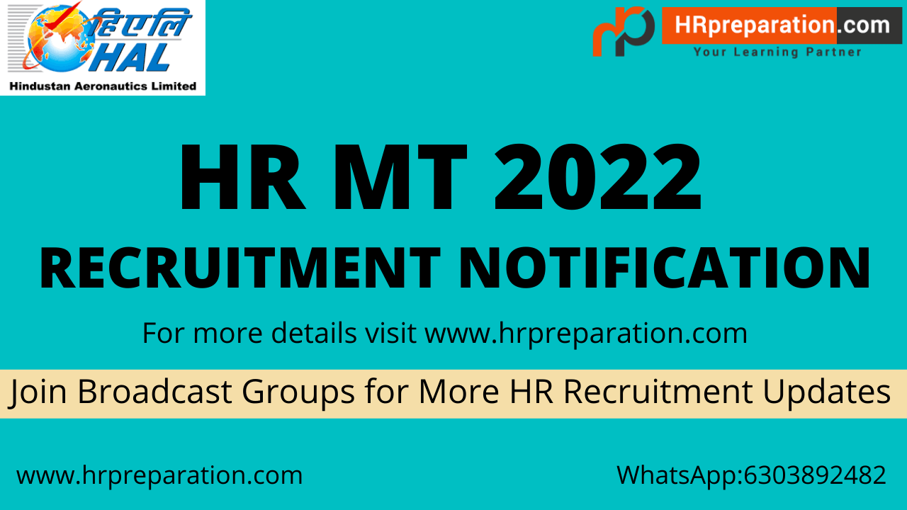 HAL HR MT 2022 Recruitment Notification